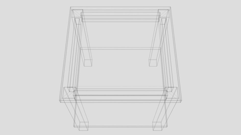 Modern Glass Side Table Low-poly 3D model_7