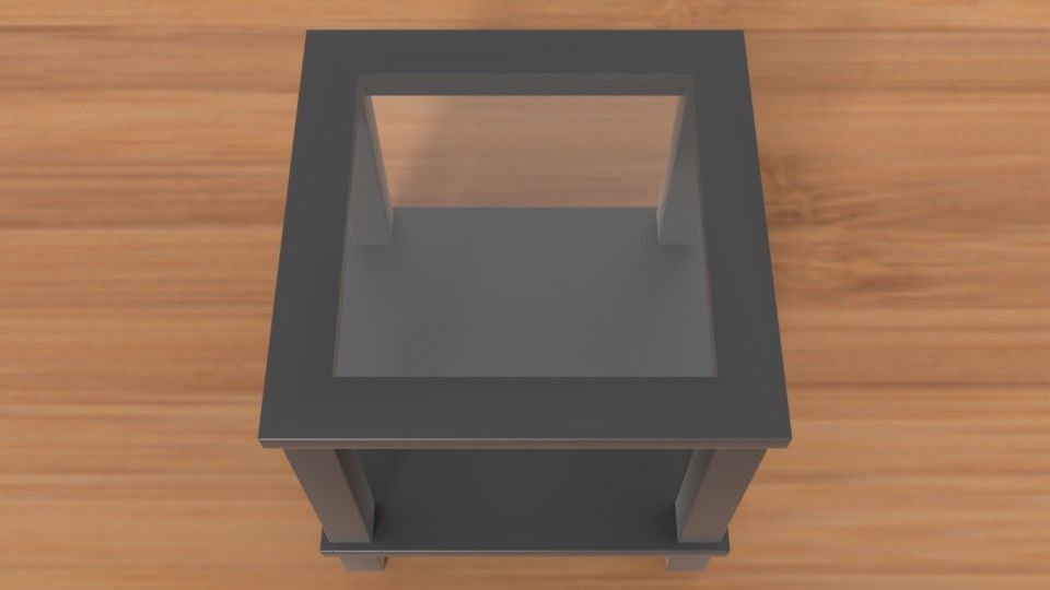 Modern Glass Side Table Low-poly 3D model_2