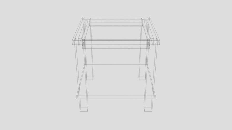 Modern Glass Side Table Low-poly 3D model_6