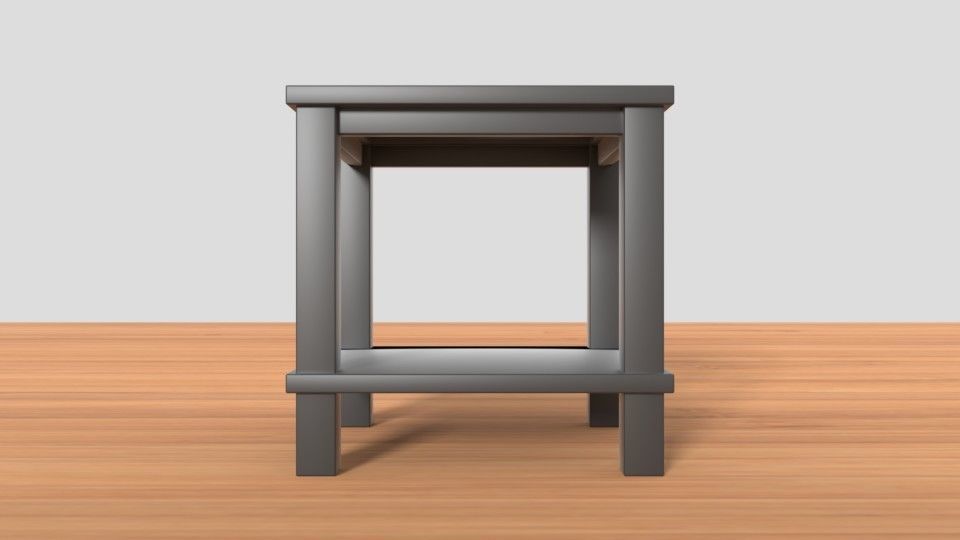 Modern Glass Side Table Low-poly 3D model_4