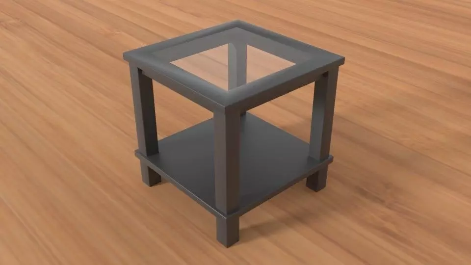 Modern Glass Side Table Low-poly 3D model_0