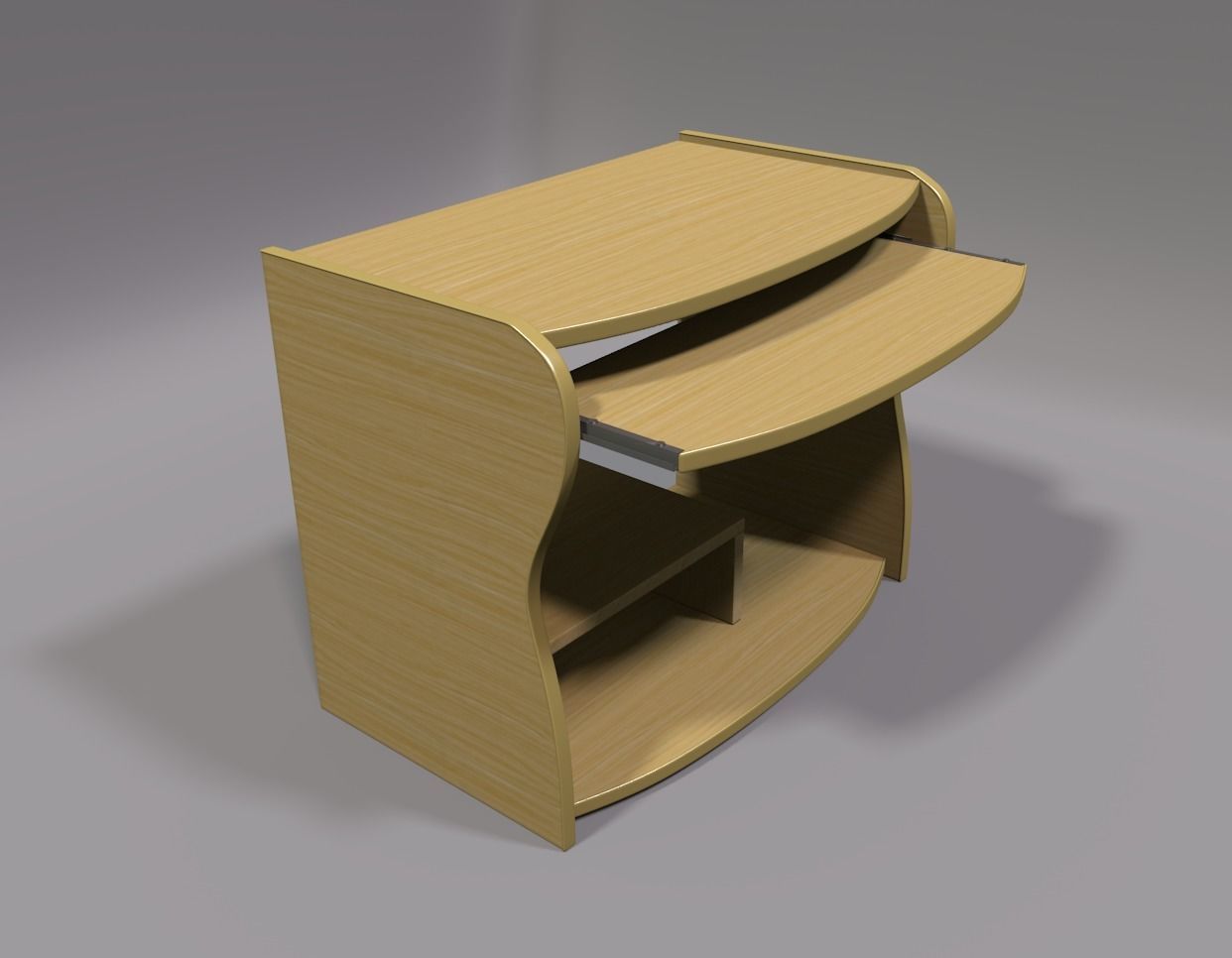 Office Desk Low-poly 3D model_1