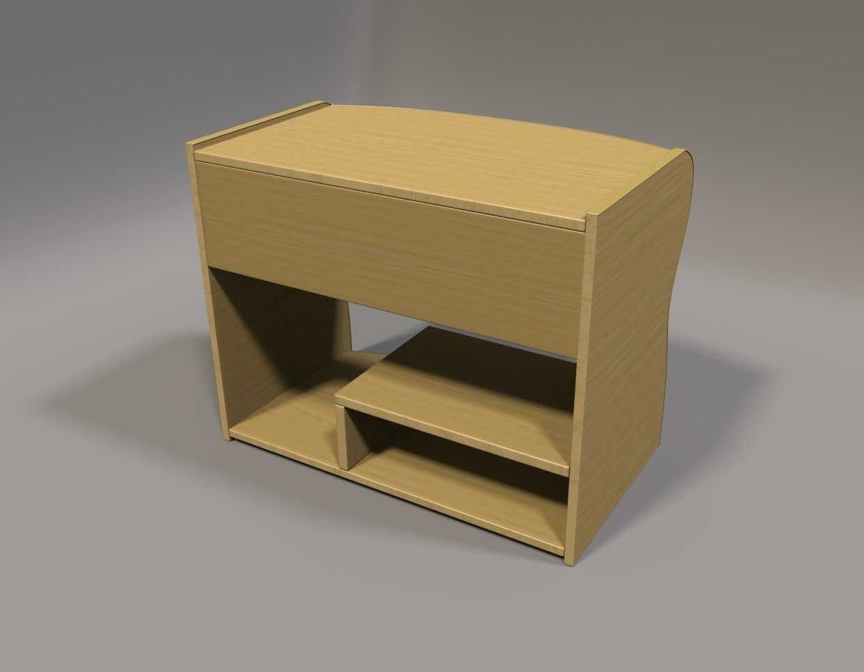 Office Desk Low-poly 3D model_3