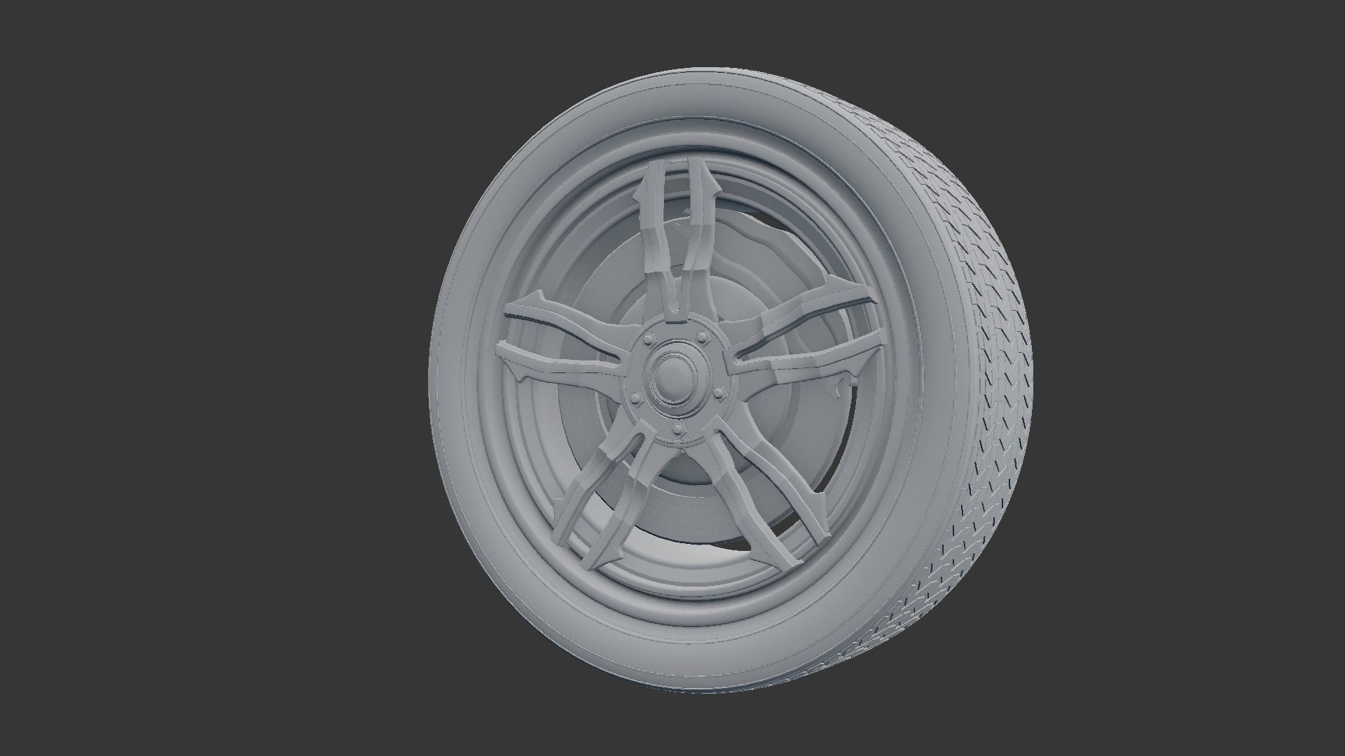 Concept Sports Car Tire Free 3D model_2
