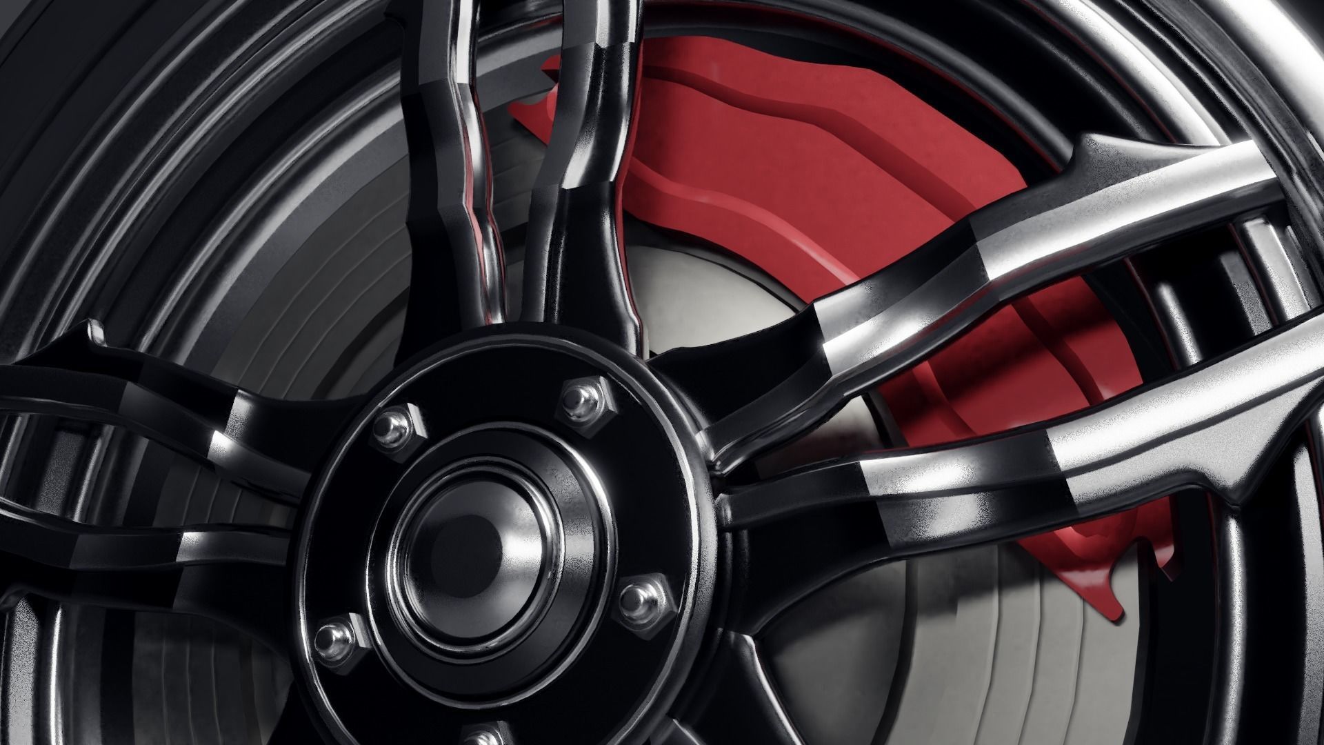 Concept Sports Car Tire Free 3D model_9