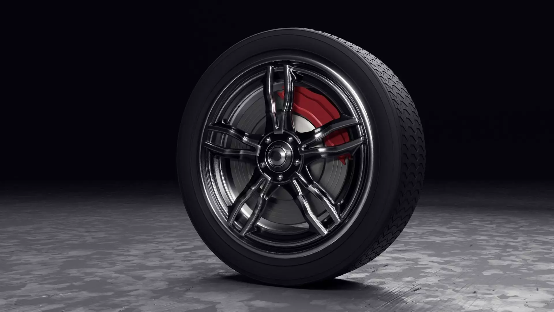 Concept Sports Car Tire Free 3D model_0