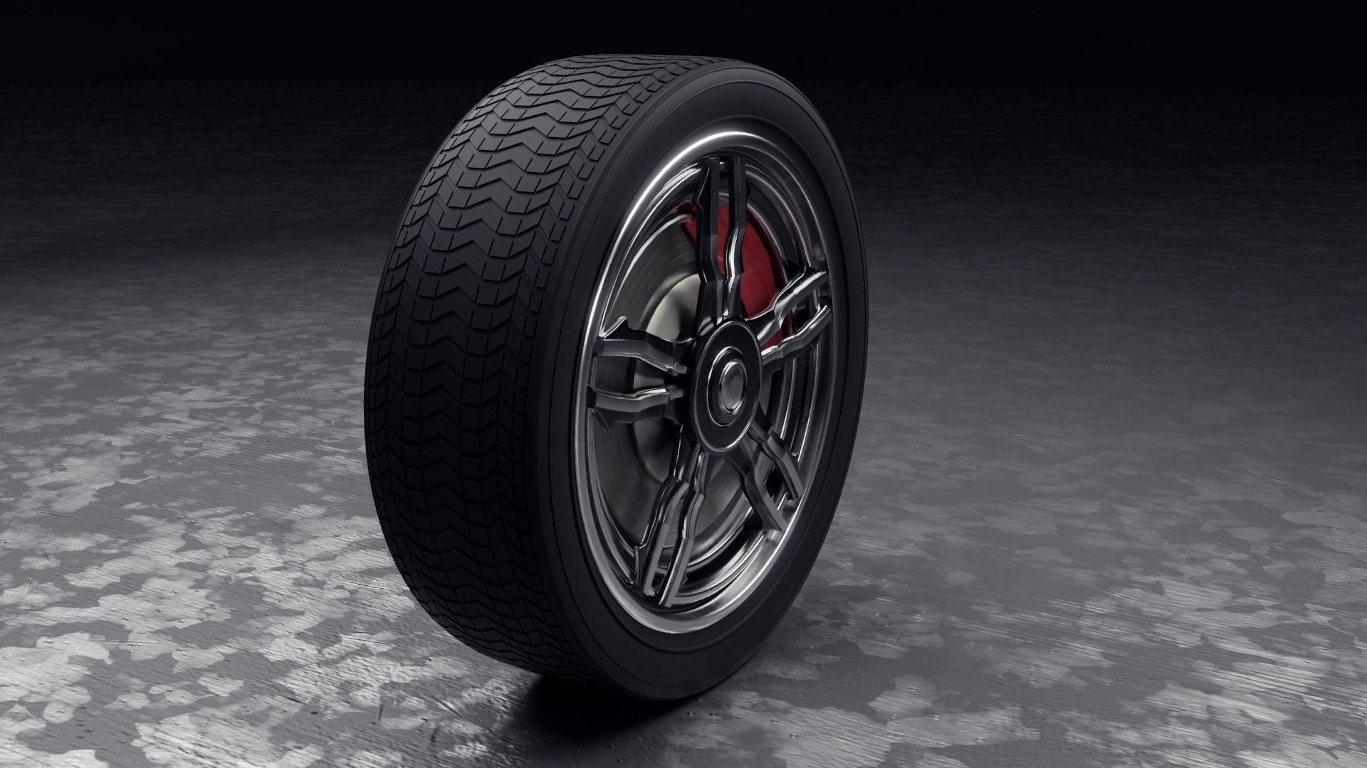 Concept Sports Car Tire Free 3D model_3