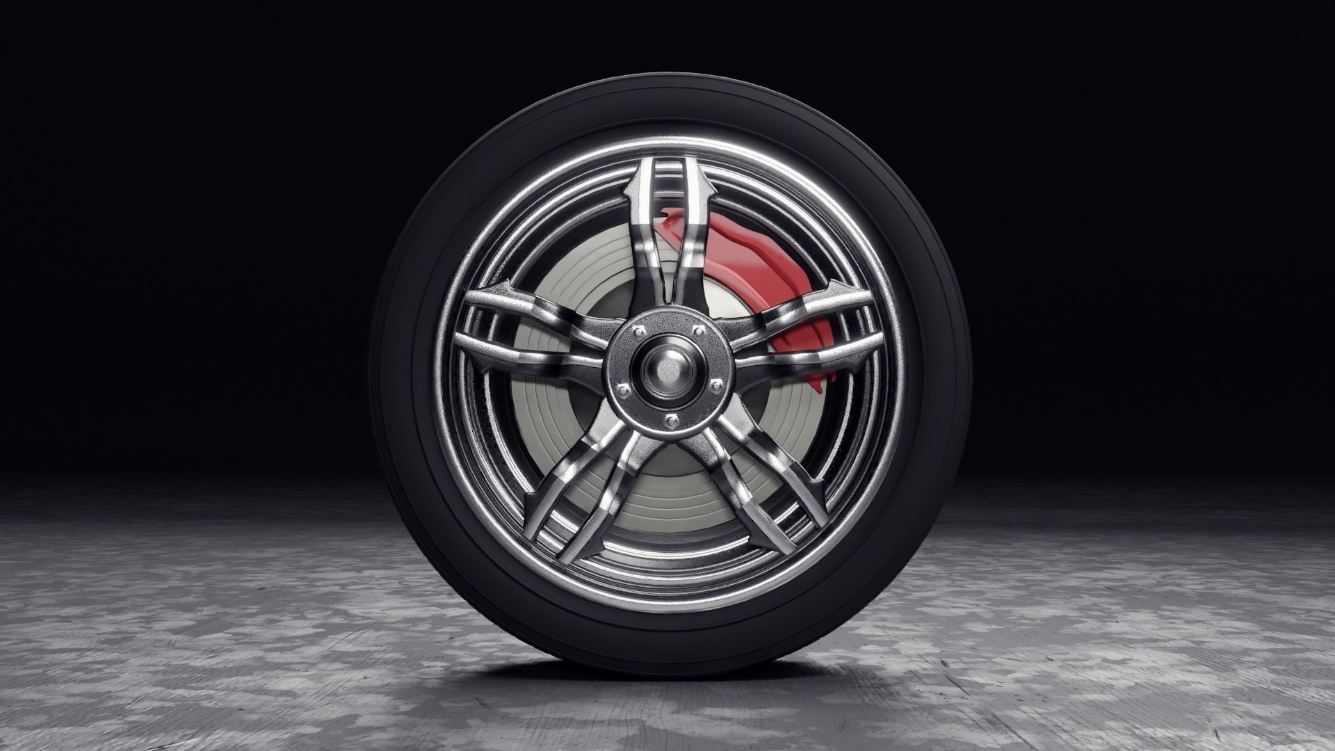 Concept Sports Car Tire Free 3D model_6