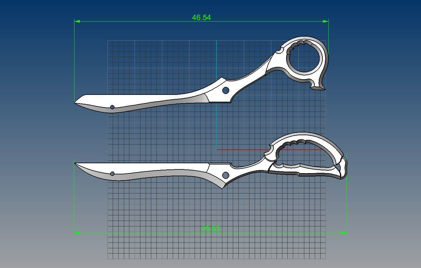 The Scissor Blades - Kill la kill scissors amulet 3d print model 3D print model_3