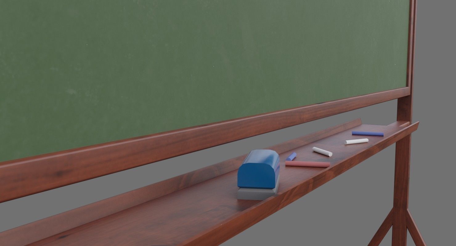 Chalkboard 1A Low-poly 3D model_8