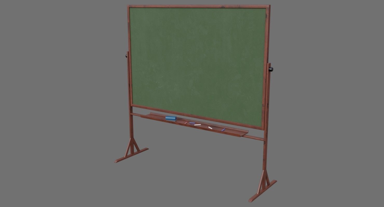 Chalkboard 1A Low-poly 3D model_3