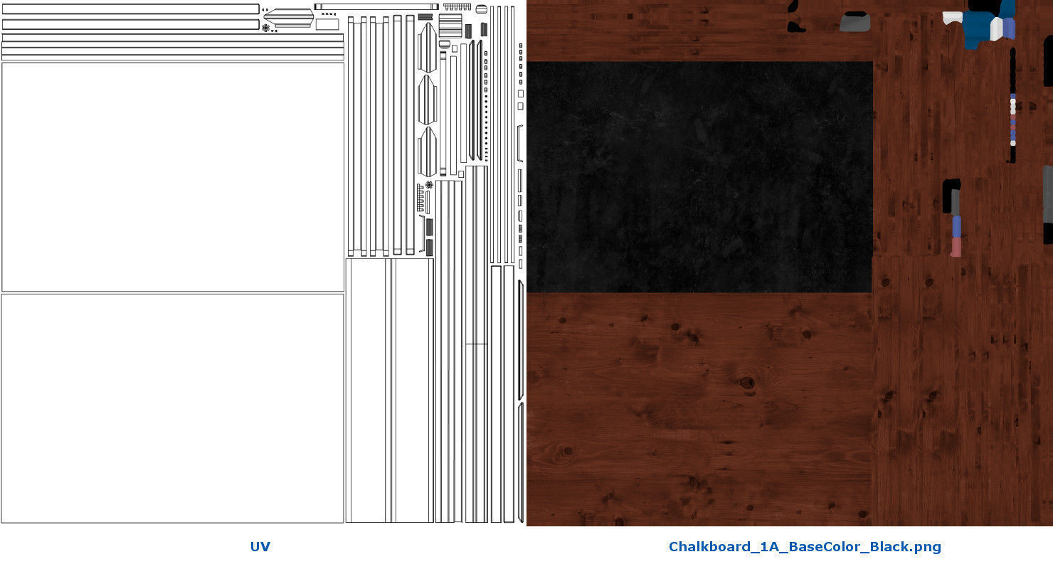Chalkboard 1A Low-poly 3D model_11