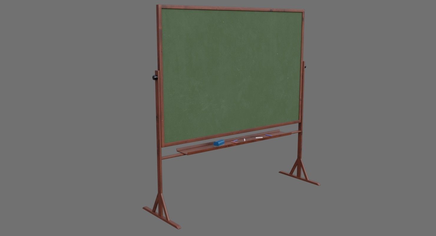 Chalkboard 1A Low-poly 3D model_4