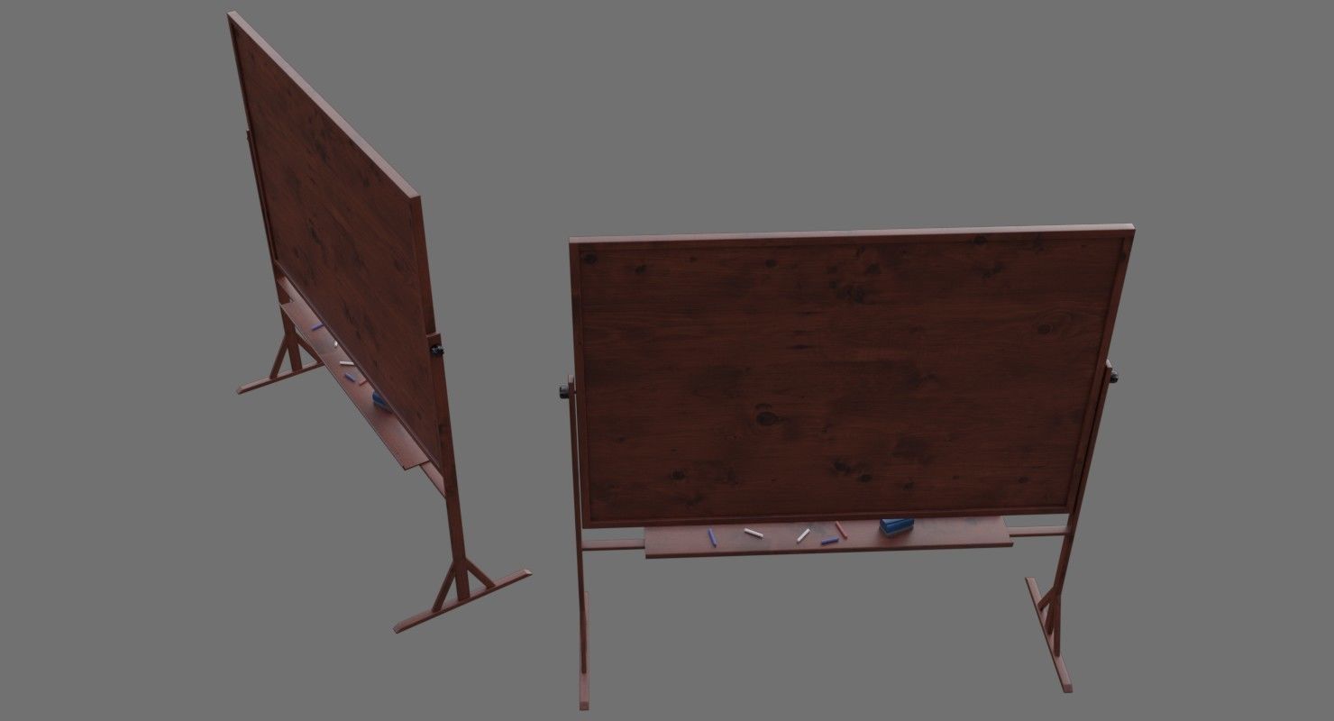 Chalkboard 1A Low-poly 3D model_1