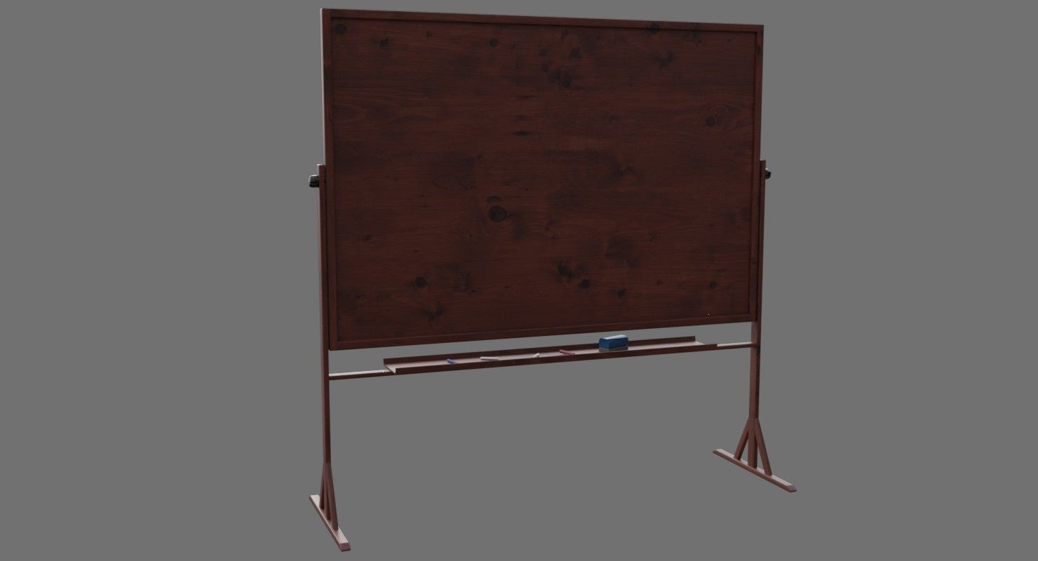 Chalkboard 1A Low-poly 3D model_6