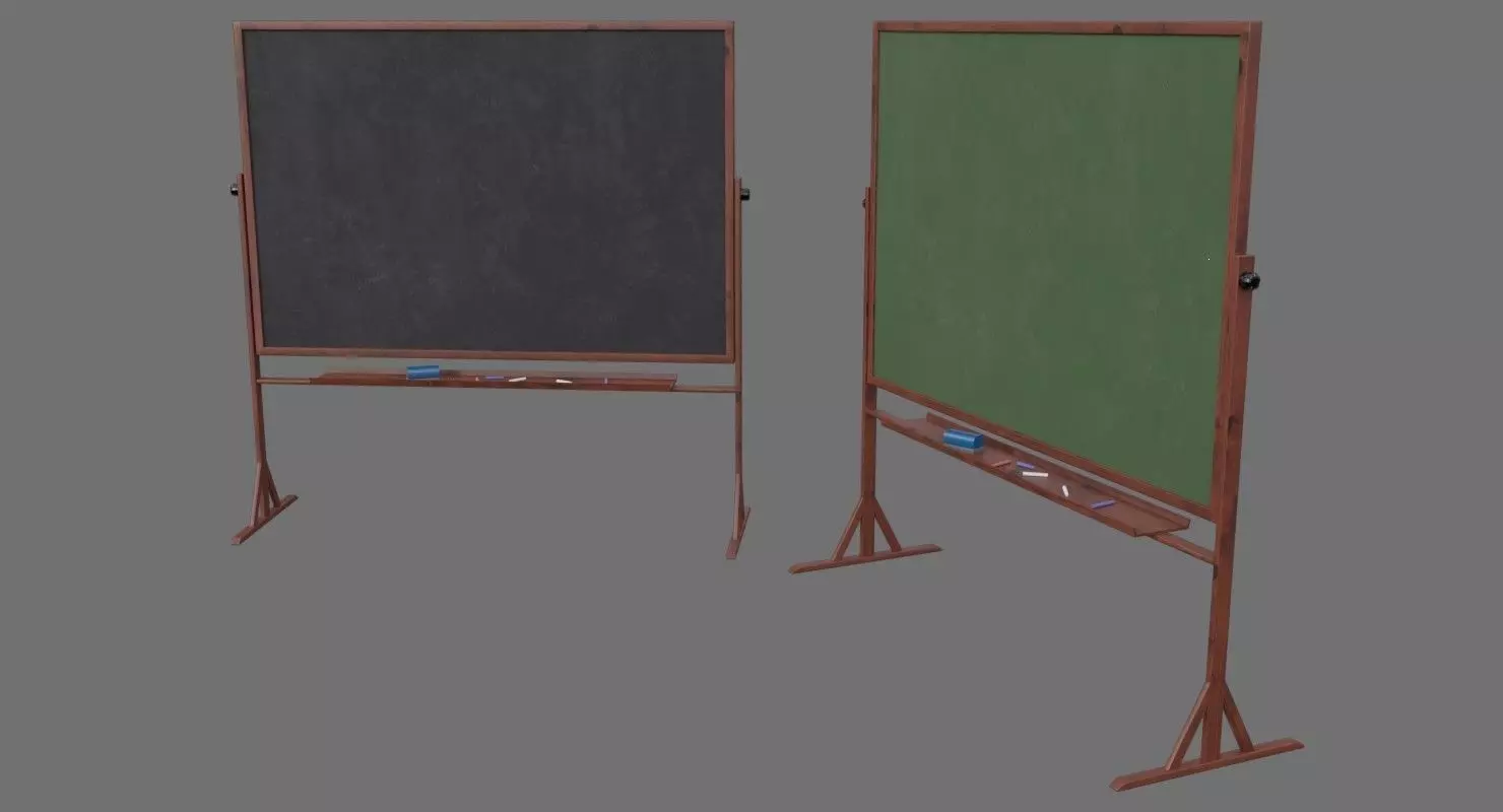 Chalkboard 1A Low-poly 3D model_0