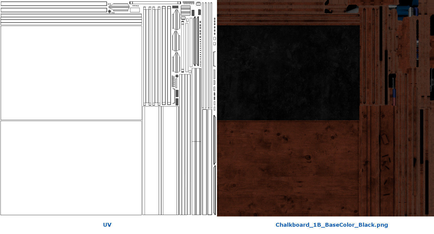 Chalkboard 1B Low-poly 3D model_11