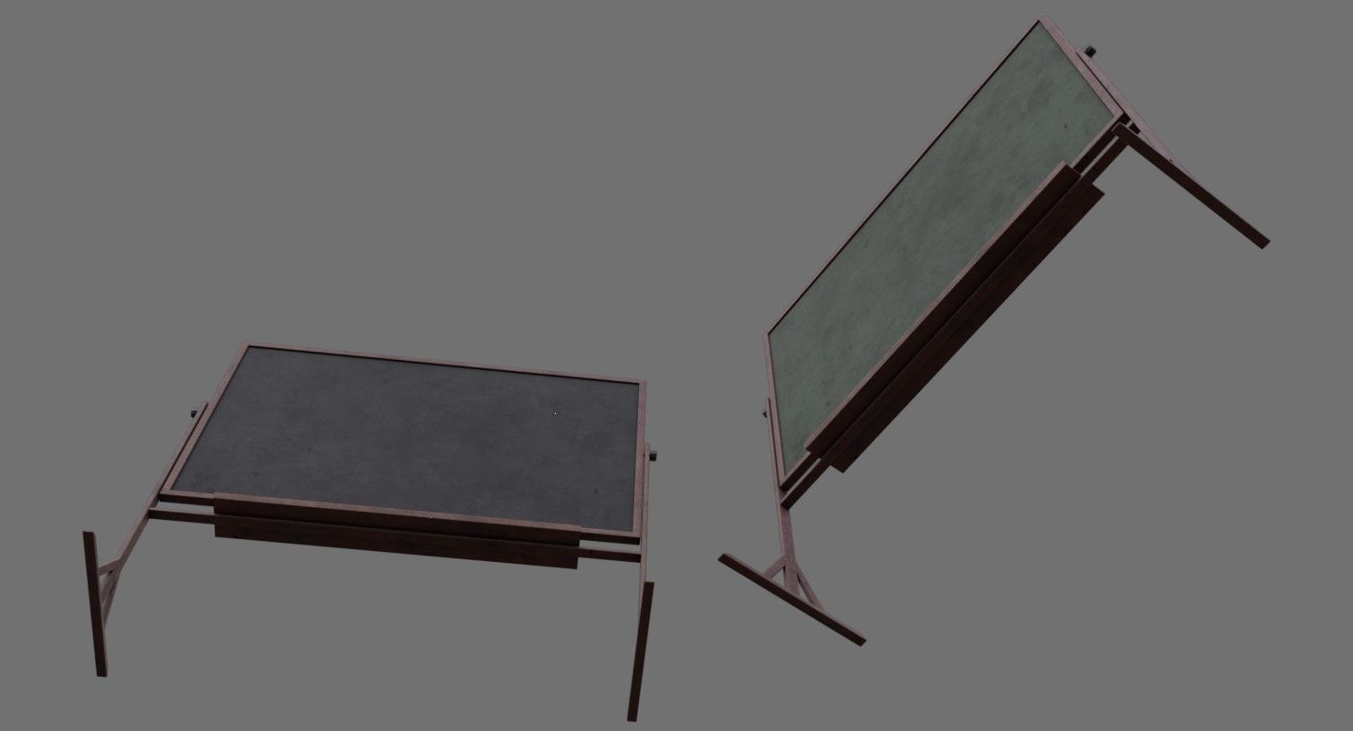 Chalkboard 1B Low-poly 3D model_2