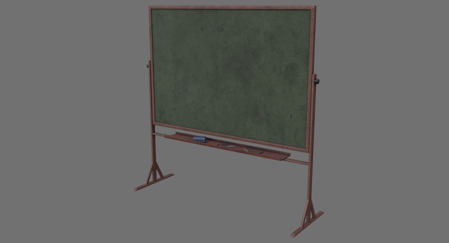 Chalkboard 1B Low-poly 3D model_3
