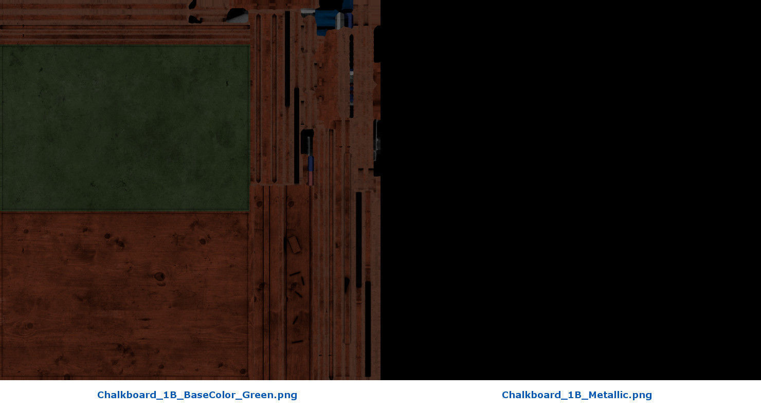 Chalkboard 1B Low-poly 3D model_12