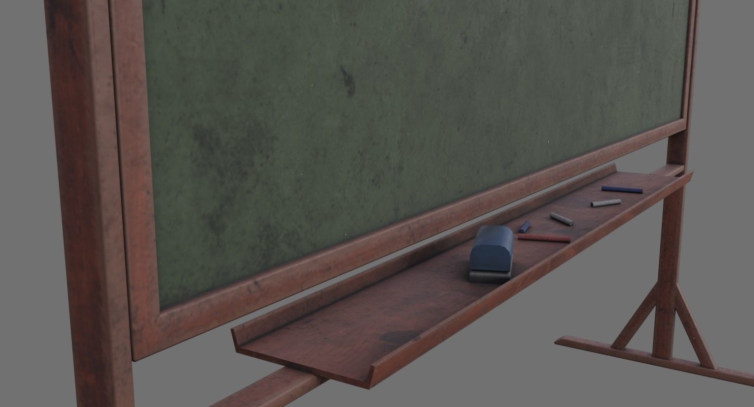 Chalkboard 1B Low-poly 3D model_8