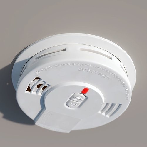 Photorealistic wear adjustable household smoke detector 3D model