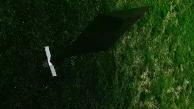 Sword drone flying in grass - drone