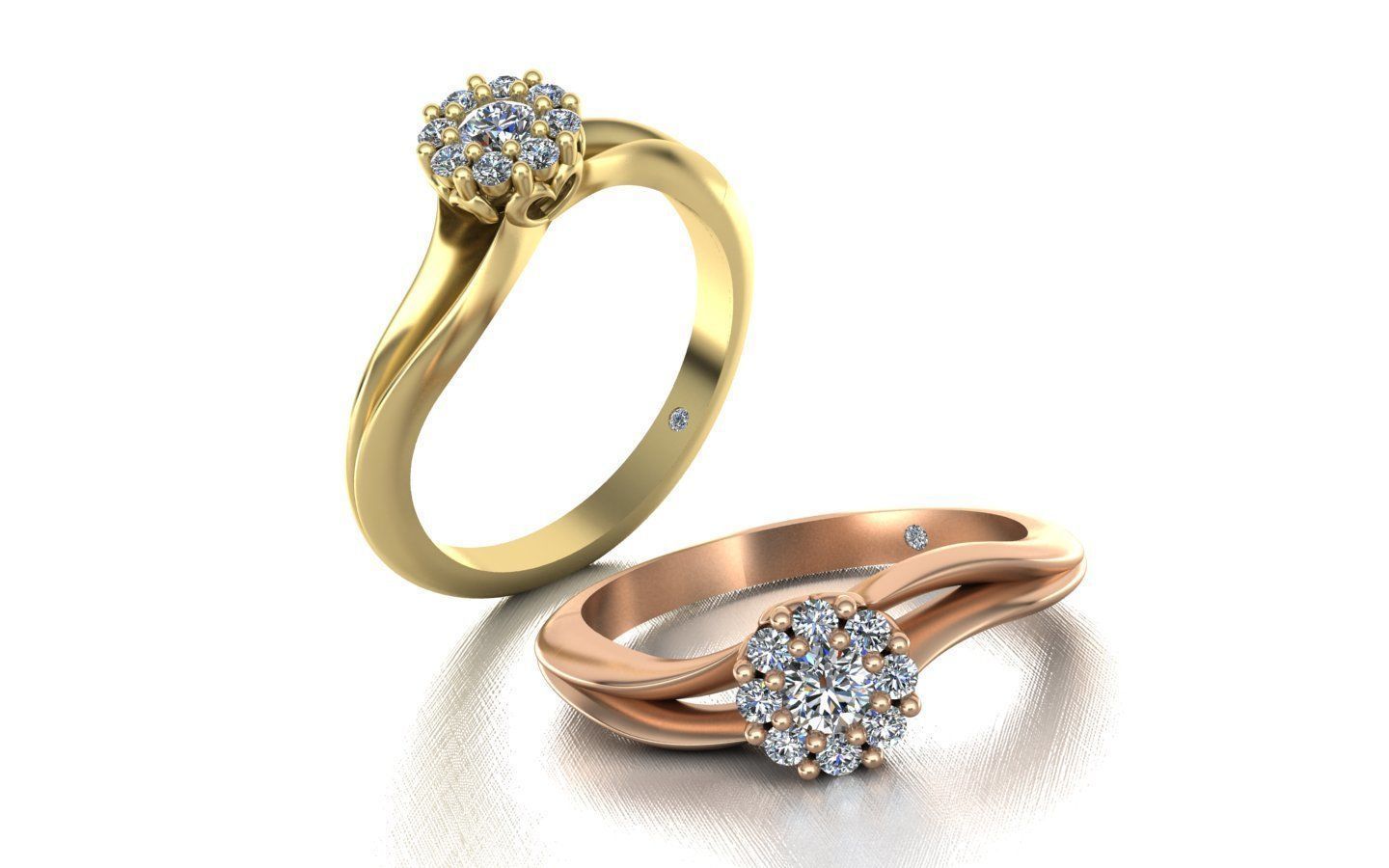 Paradise Engagement ring Own design 0155 3D print model_3