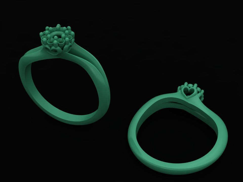 Paradise Engagement ring Own design 0155 3D print model_2