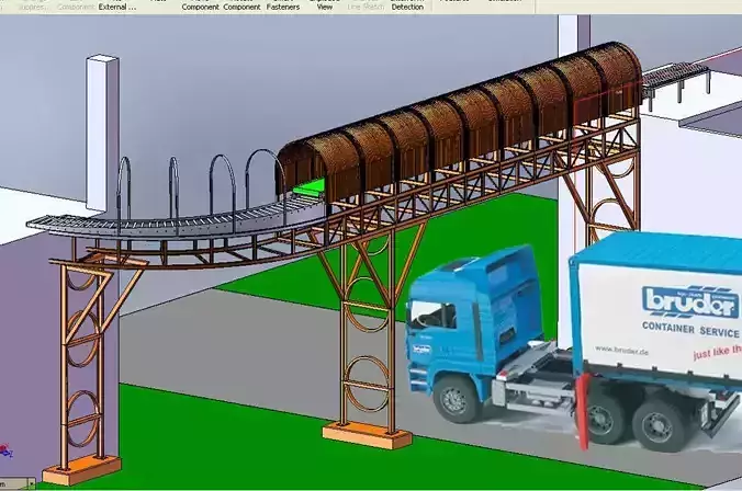 Overhead Conveyor Project Free 3D model