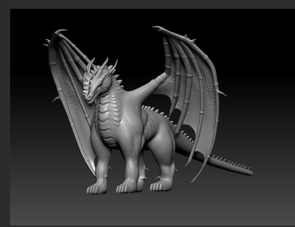 Mature Dragon Low-poly 3D model_0