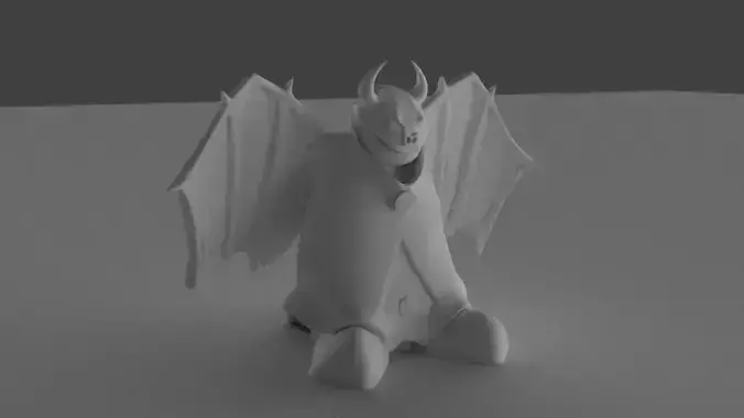 Fluegelhorst demon with wings on table