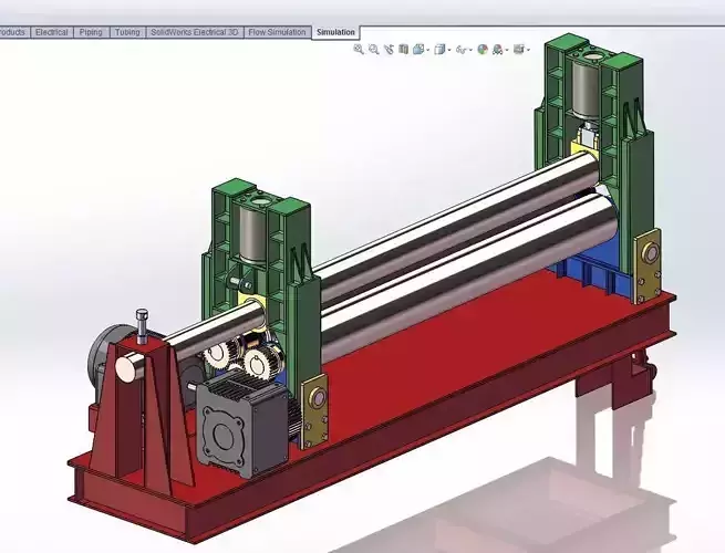 Steel Plate Rolling Machine Free 3D model