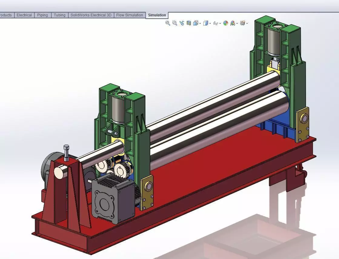 Steel Plate Rolling Machine Free 3D model