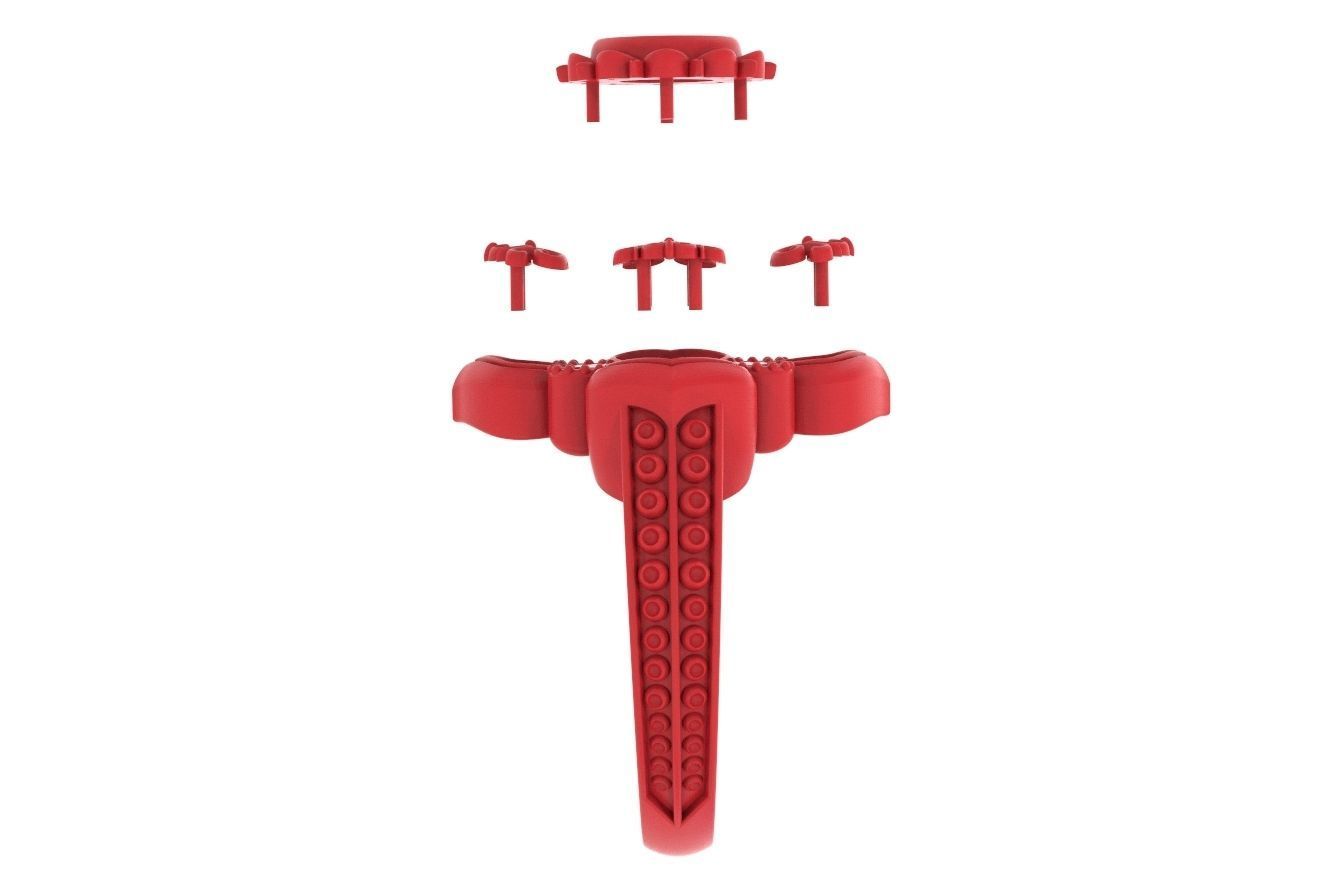 Ring with patterns and diamonds for antiquity 325 3D print model_15