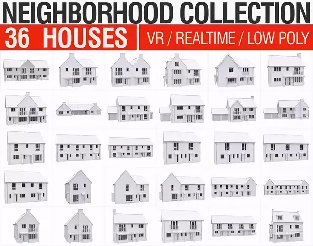 Neighborhood Houses Collection  - 36 Pack 