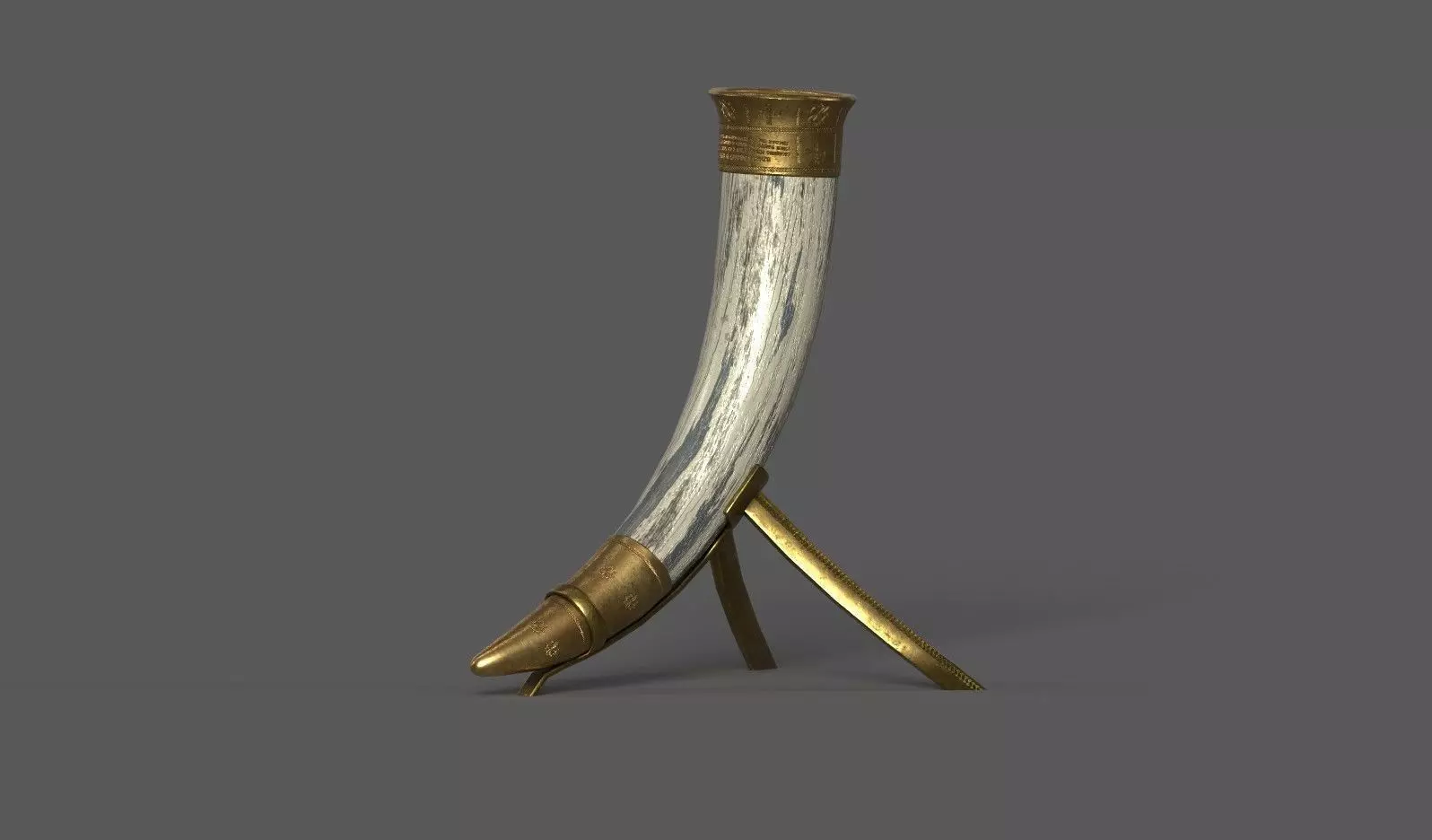 Drinking Horn Free low-poly 3D model_0