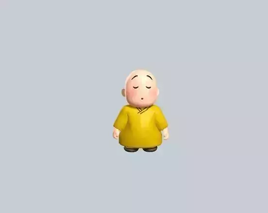 Buddhist monk Low-poly 3D model
