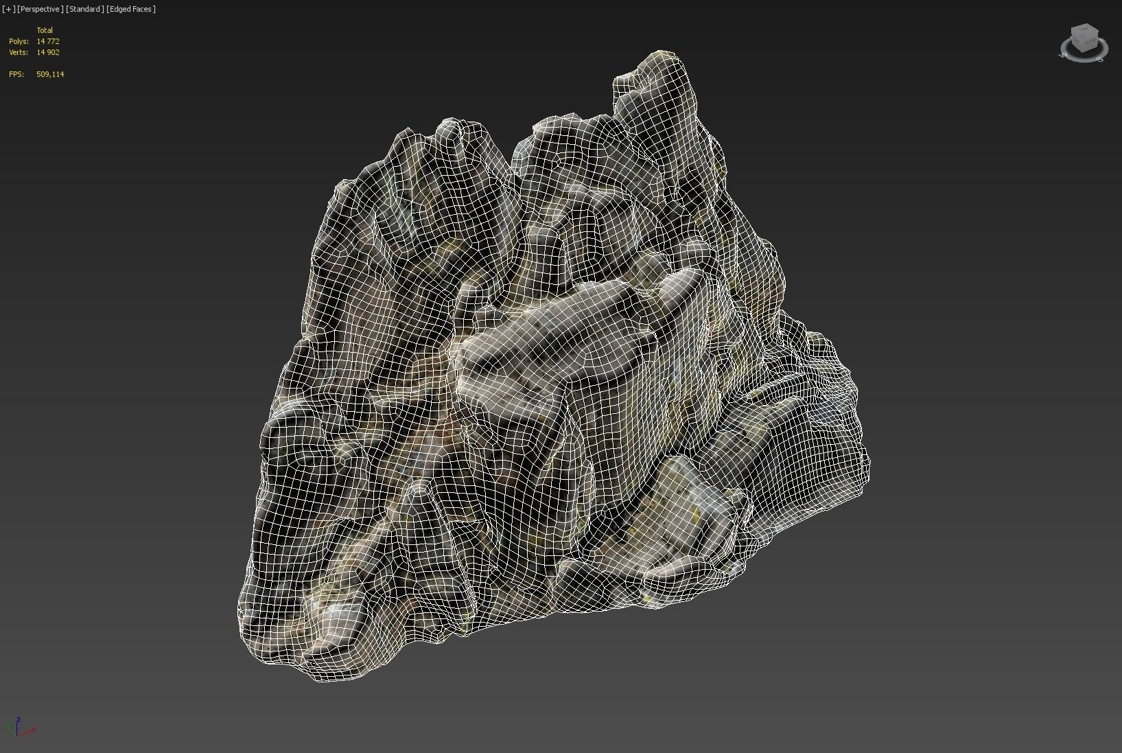 3d scanned rock cliff H Low-poly 3D model_6