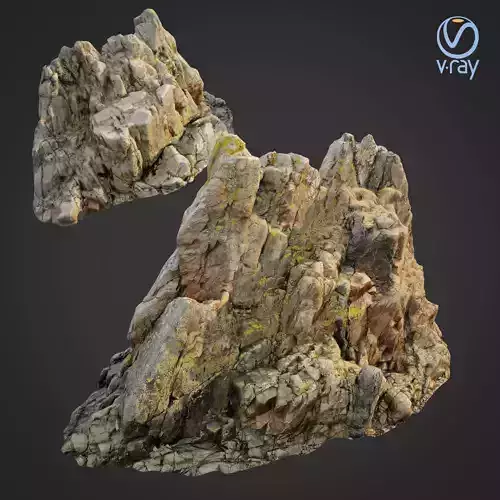 3d scanned rock cliff H