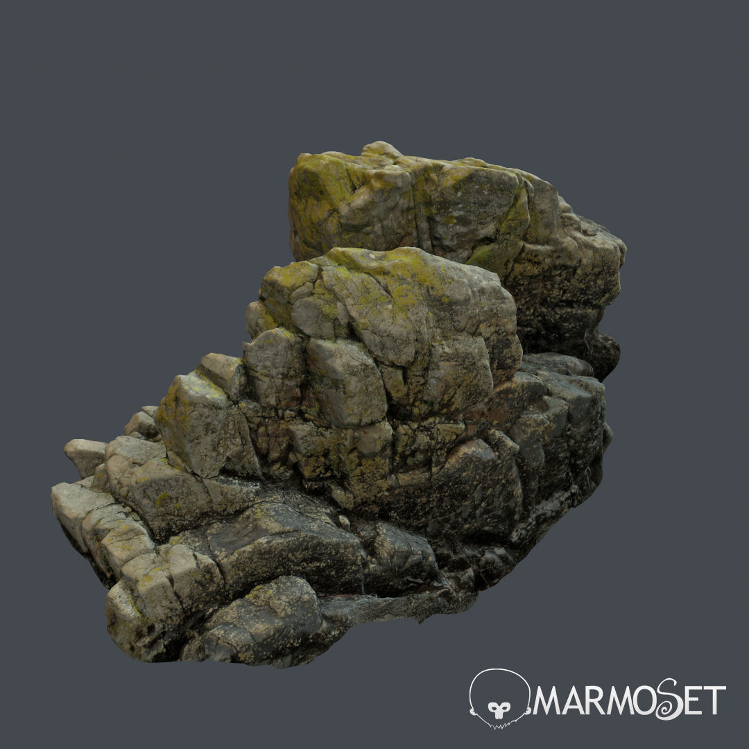 3d scanned rock cliff i 3D model_4