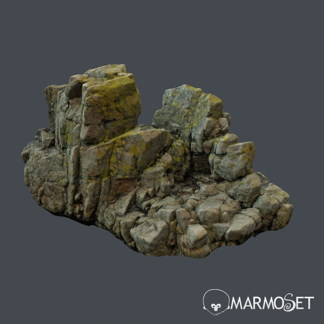 3d scanned rock cliff i 3D model_2