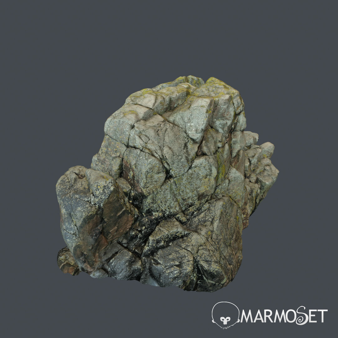 3d scanned rock cliff i 3D model_6