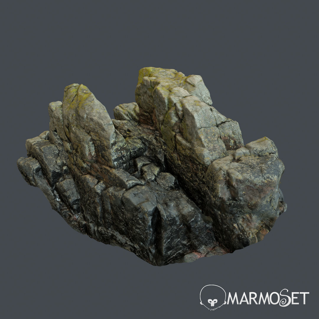 3d scanned rock cliff i 3D model_3