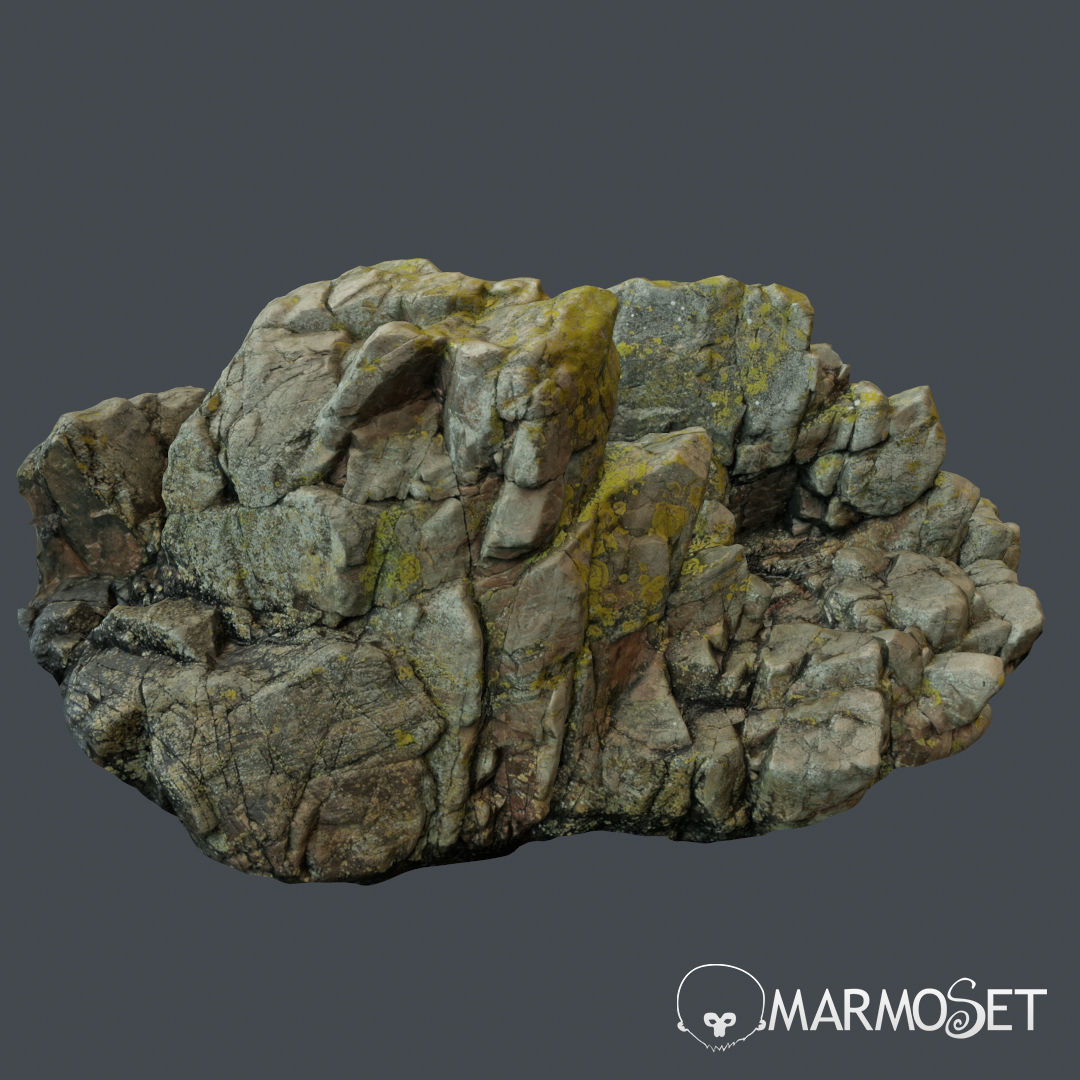 3d scanned rock cliff i 3D model_1