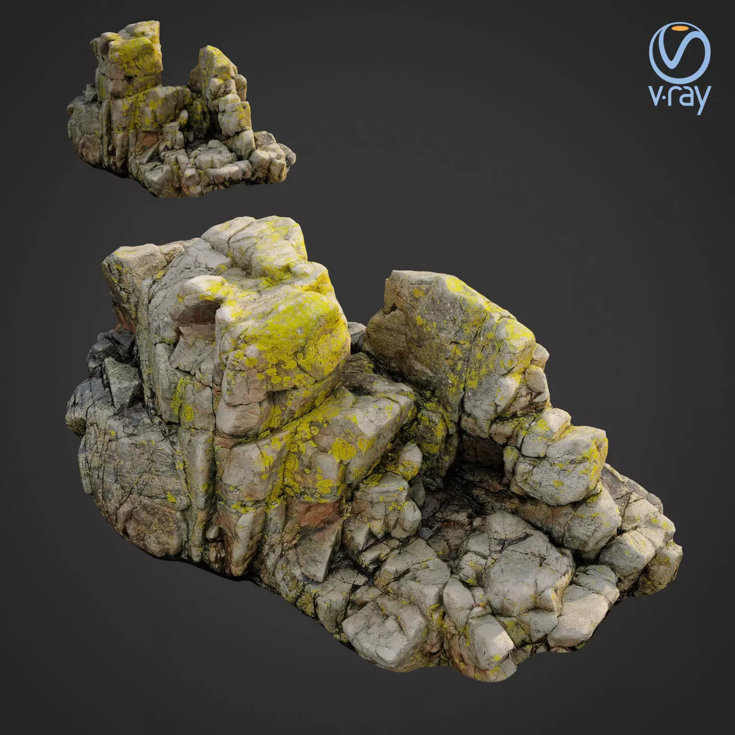 3d scanned rock cliff i 3D model_0