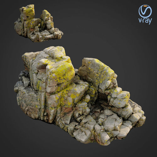 3d scanned rock cliff i 3D model