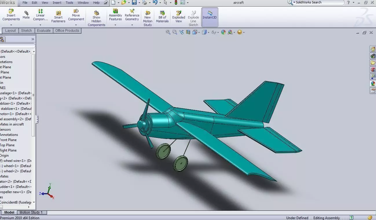 Aircraft airplane in software Free 3D model_0
