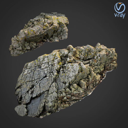 3d scanned rock cliff J 3D model