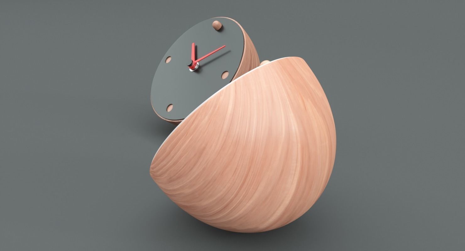 Contemporary Desk Clock Low-poly 3D model_4